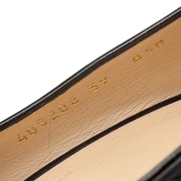 Gucci Marmont GG Fringe Loafers Low Block Heel Pumps Black LeatherSize 39 US 9 - Picture 9 of 15